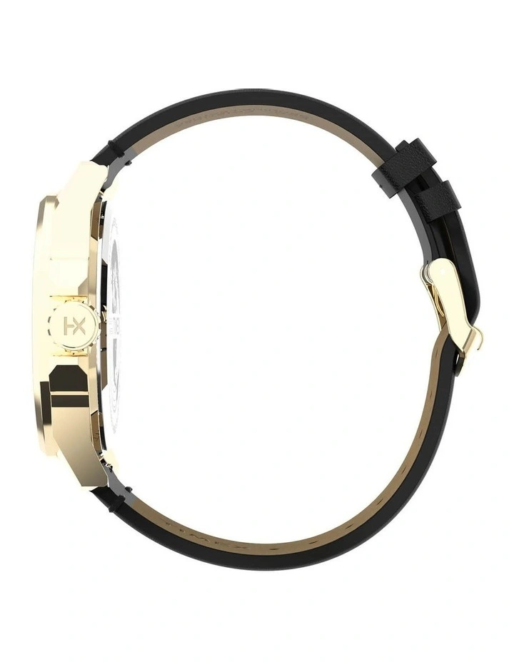 Essex Ave Leather Watch in Black