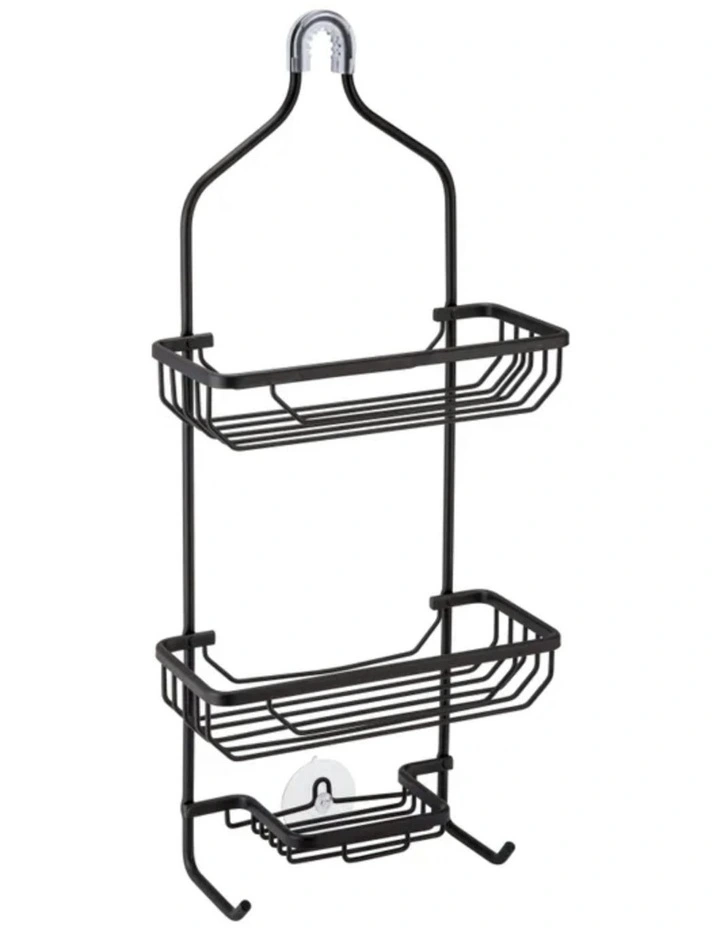 3 Tier Shower Bath Rack Aluminium Storage Basket in Black