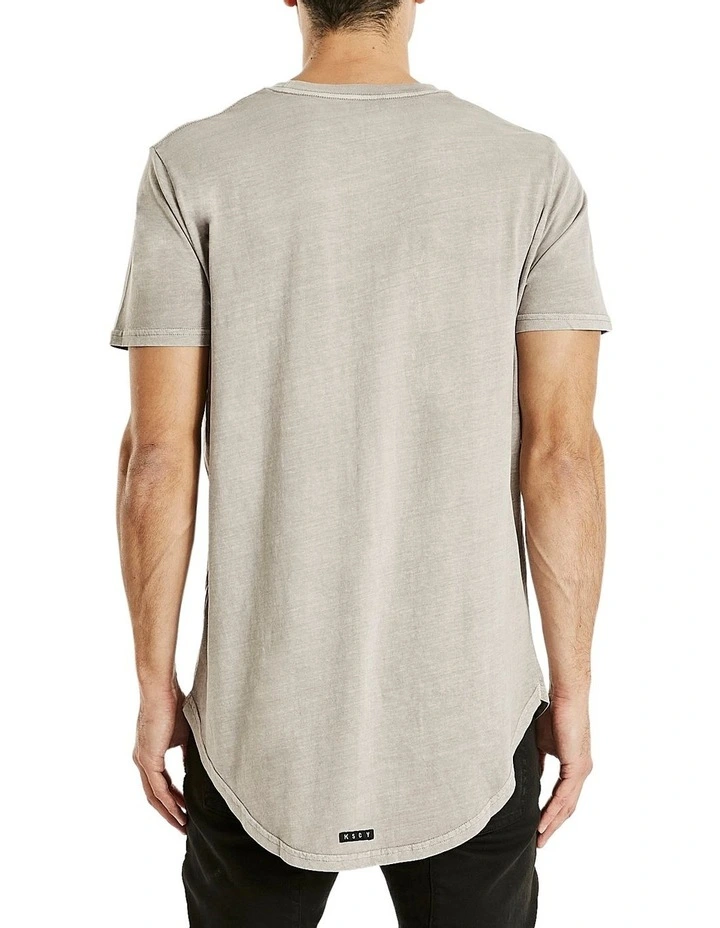 Essential Curved Hem T-Shirt in Grey