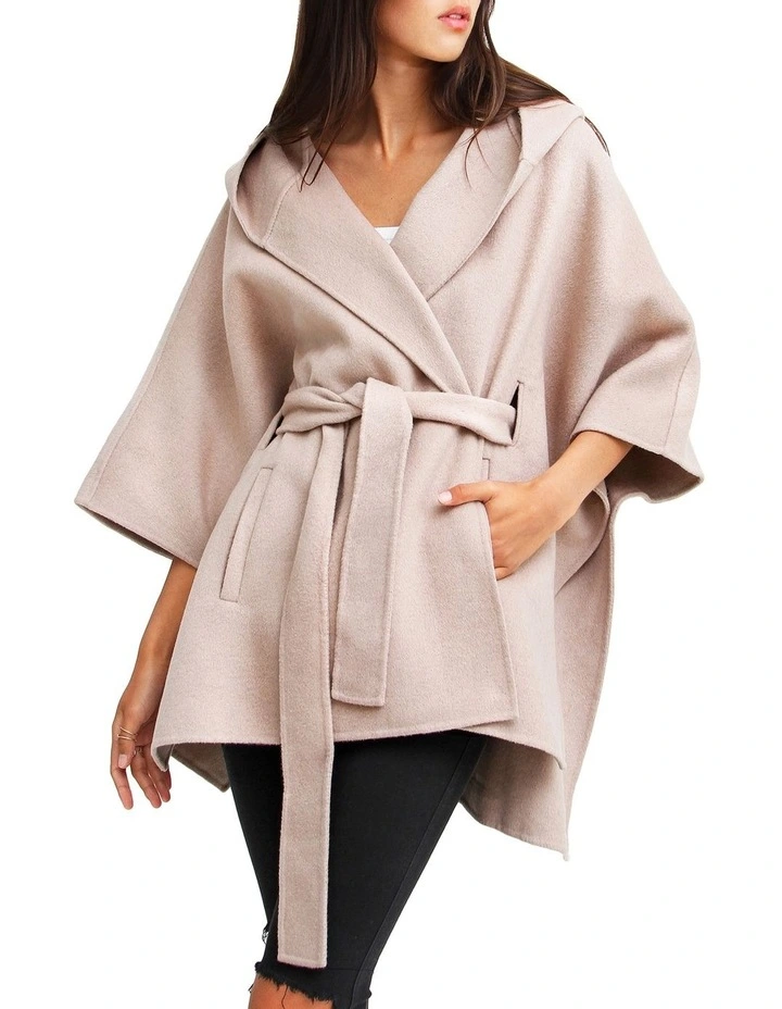 Jackson Landing Wool Blend Cape Coat Sand
