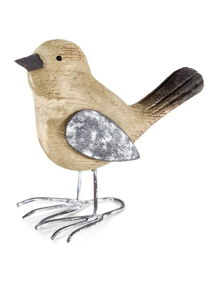 Asst Shabby Birds 2 Set in Natural/Grey