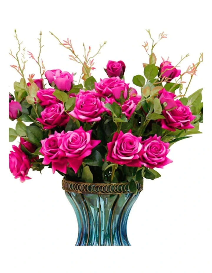 12 Pieces Artificial Silk Flower in Assorted