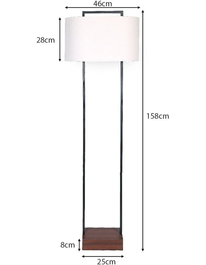 Wood Floor Lamp in White
