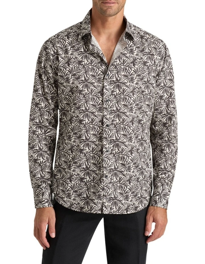 Walcher Printed Shirt in Vintage Brown White