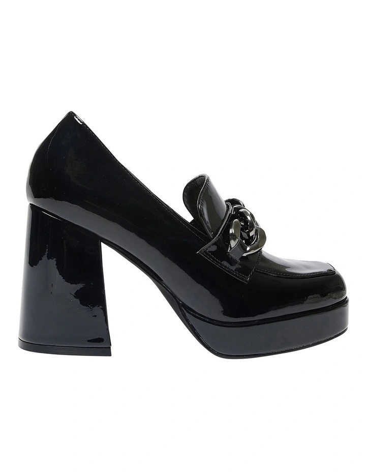 Trinity Heeled Shoe in Black Patent