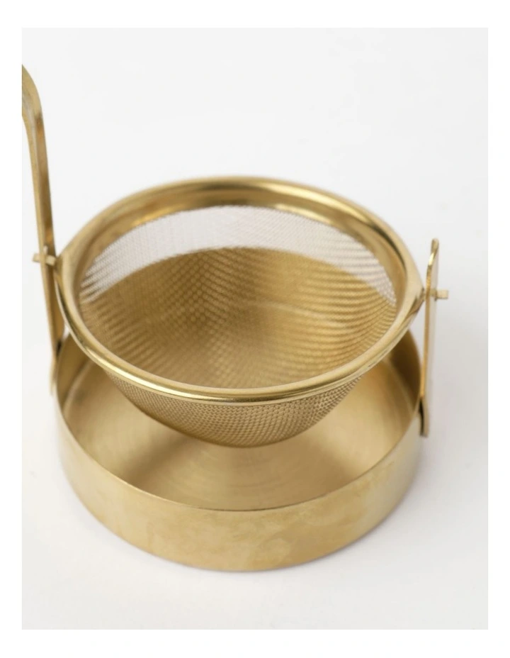 Tea Party Tea Infuser with Stand in Gold