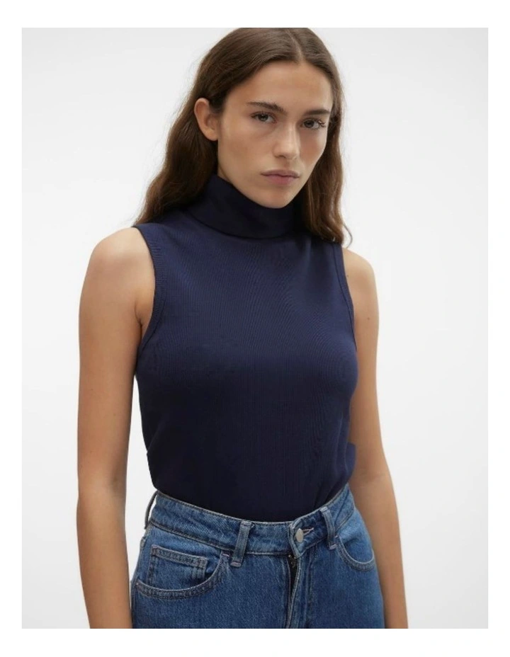 Vita Roll Neck Top in Navy Blazer