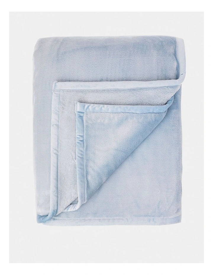 Faux Mink Blanket in Blue