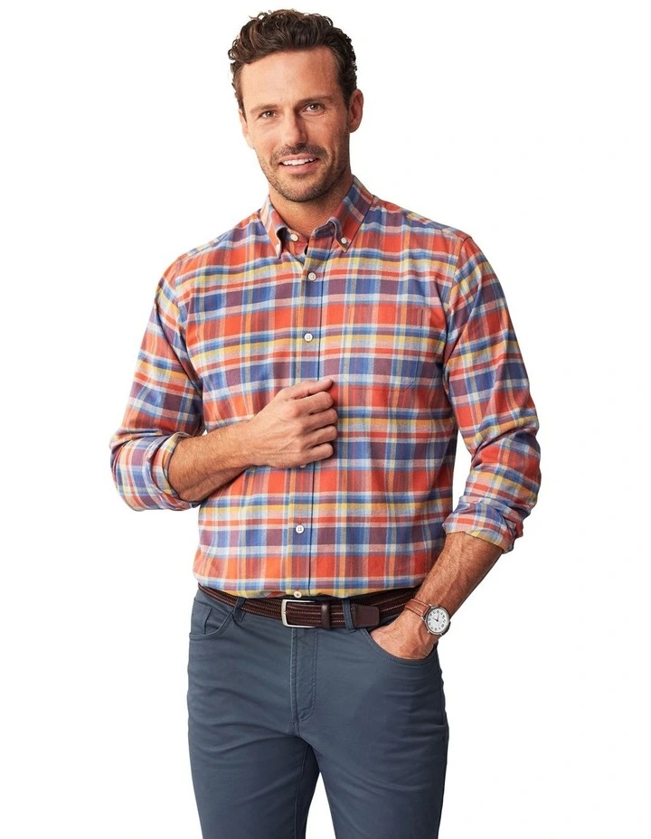 Brushed Twill Long Sleeve Shirt in Multicheck