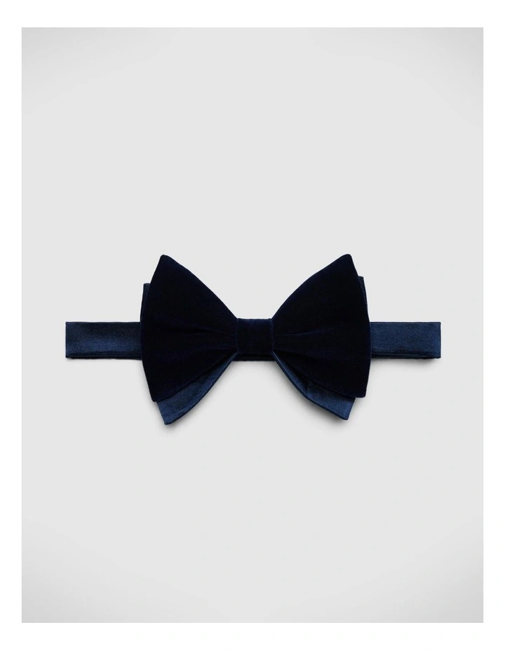 Velvet & Silk Satin Bow Tie in Sapphire
