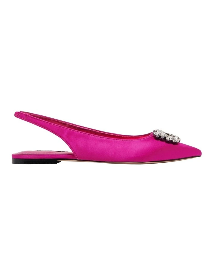 Blingy Slingback Flats in Magenta Pink