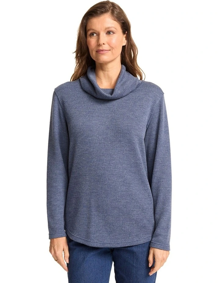 Gretton Cowl Neck Top in Monsoon Marle