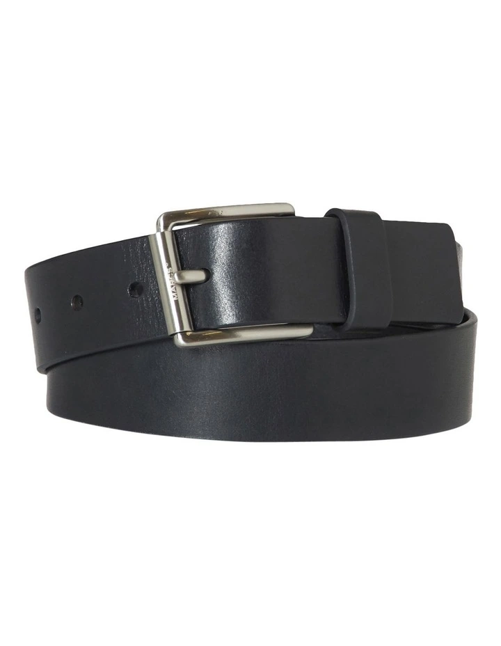 Branson Leather Jeans Belt in Black