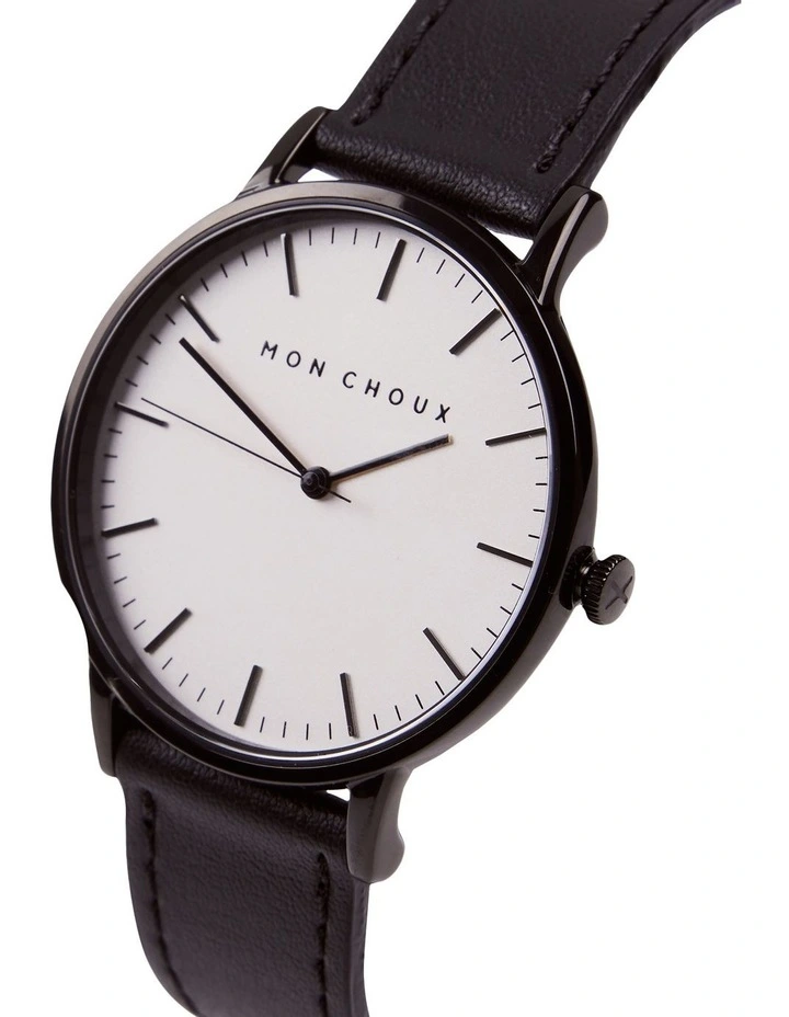 Classic Noir Grape Vegan Leather Watch 38mm in Noir