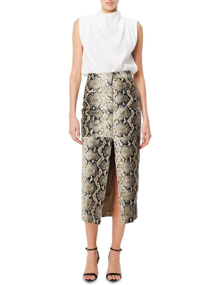 Restless Midi Skirt in Serpent