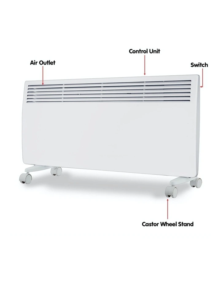 2400W Electric Panel Heater Wifi Thermostat Castors NDM-24WT