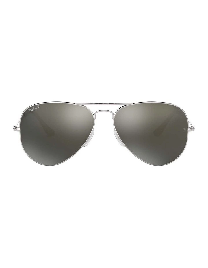 Aviator Silver RB3025 Polarised Sunglasses