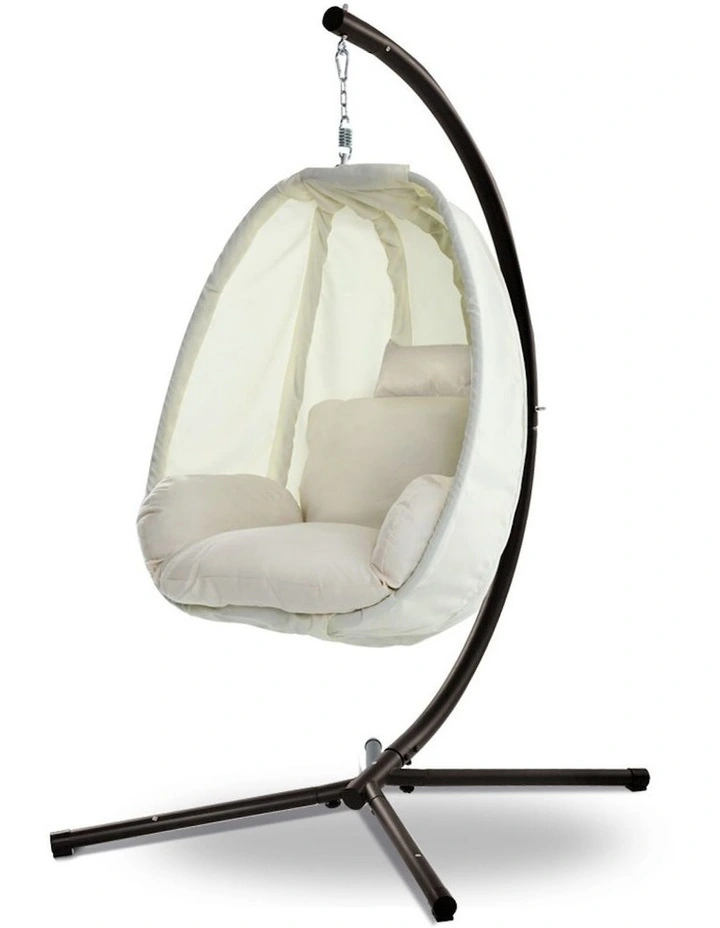 Outdoor Egg Swing Chair Foldable in Cream
