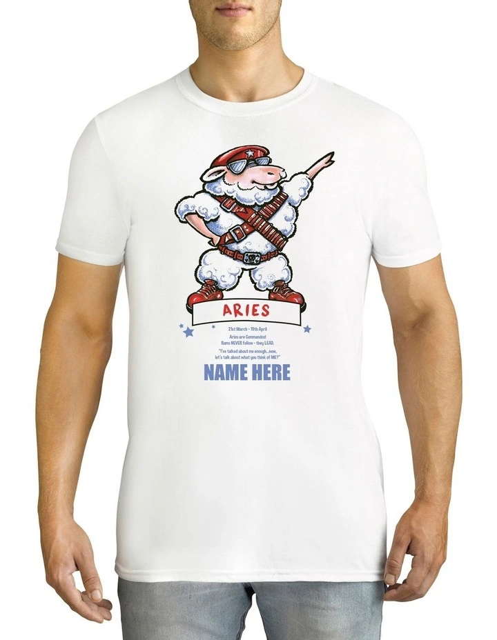 Men's Zodiac Aries Personalised Cotton T Shirt