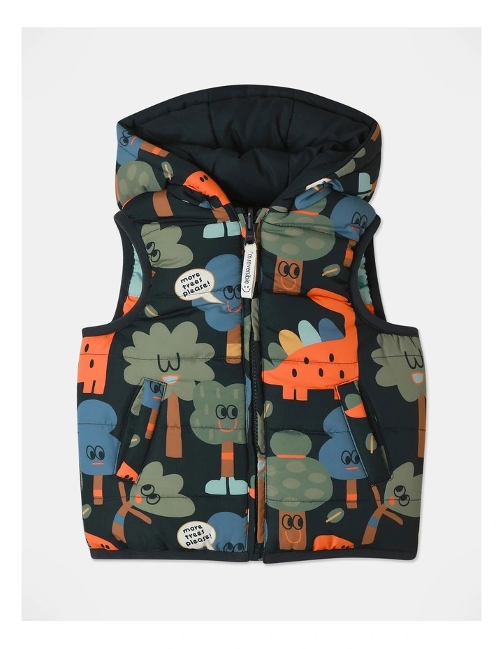 Sydney Printed Puffer in Navy