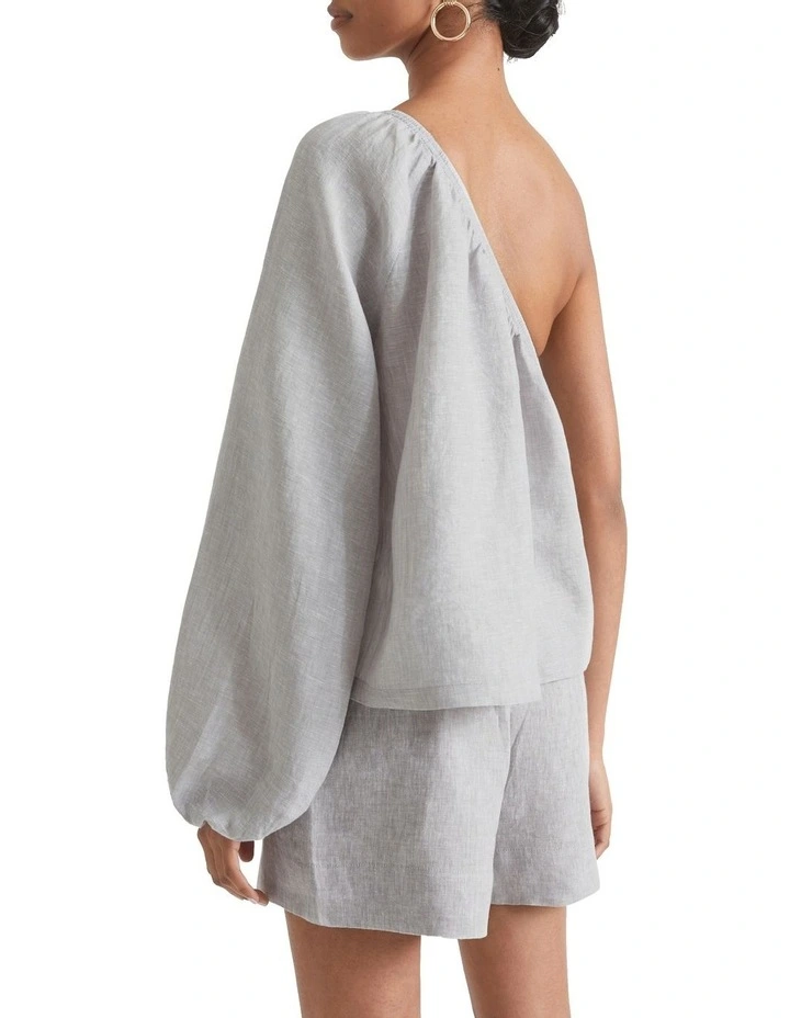 Linen One Shoulder Top