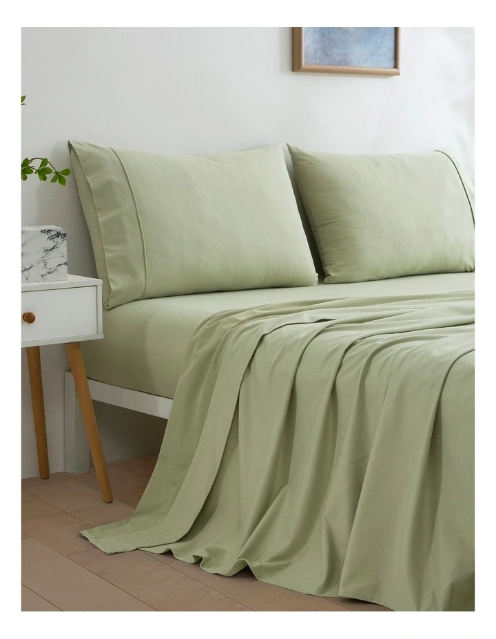 Micro Flannel Sheet Set in Sage
