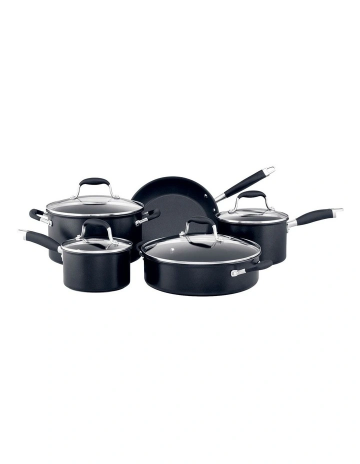 Advanced + Nonstick Induction 5 Piece Cookware Set in Black