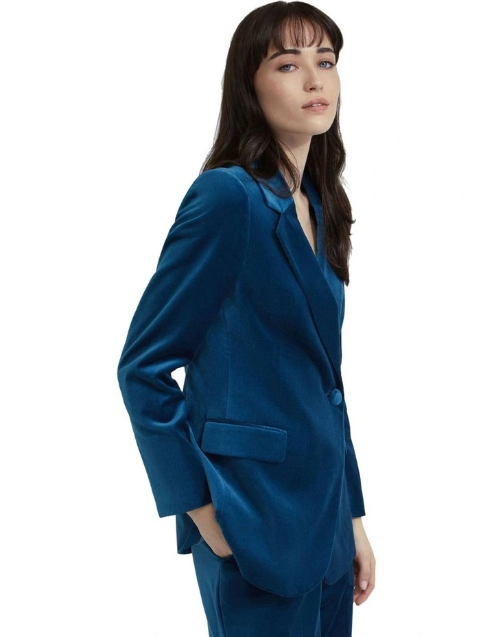 Raffi Velvet Jacket in Blue