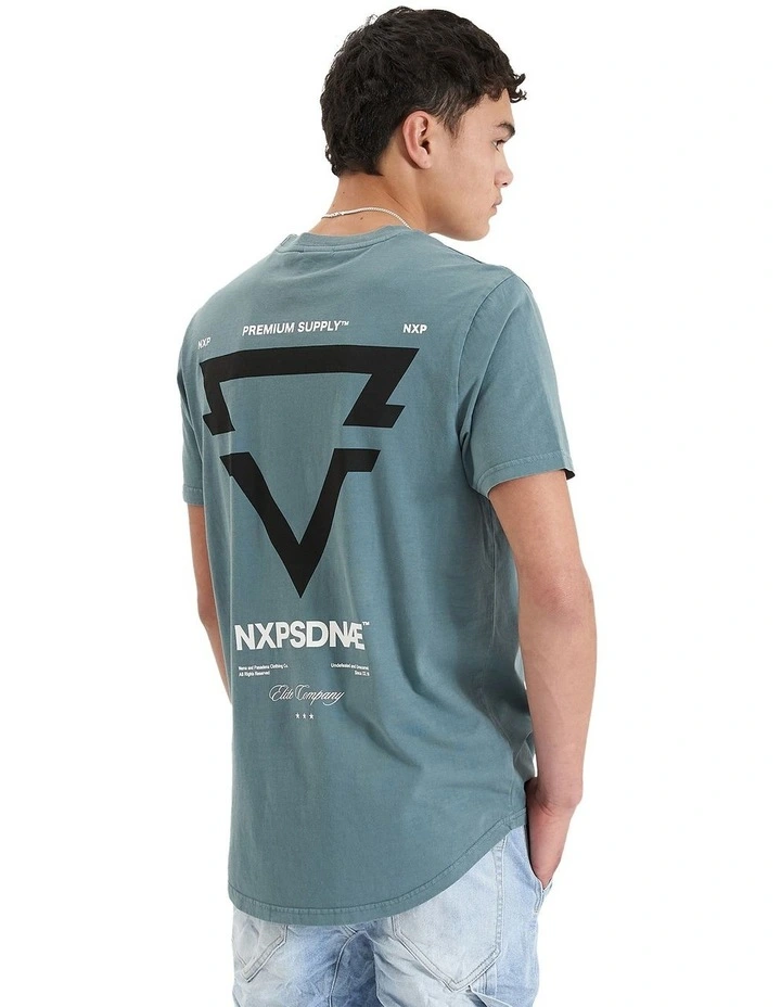 Mullion Dual Curved Tee in Blue