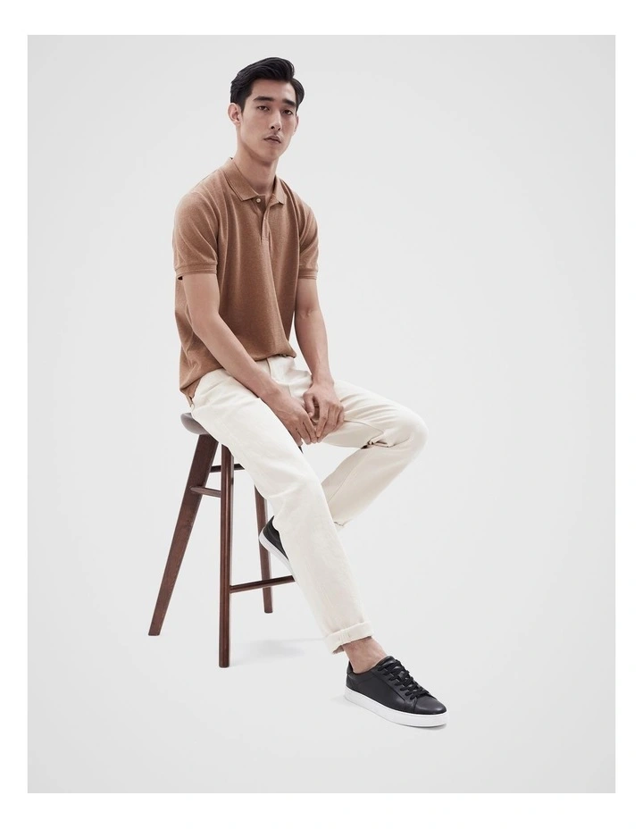 Pique Polo Shirt in Oatl Marle