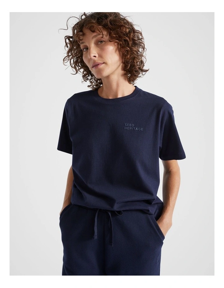 Heritage Logo Tee in Midnight Sky