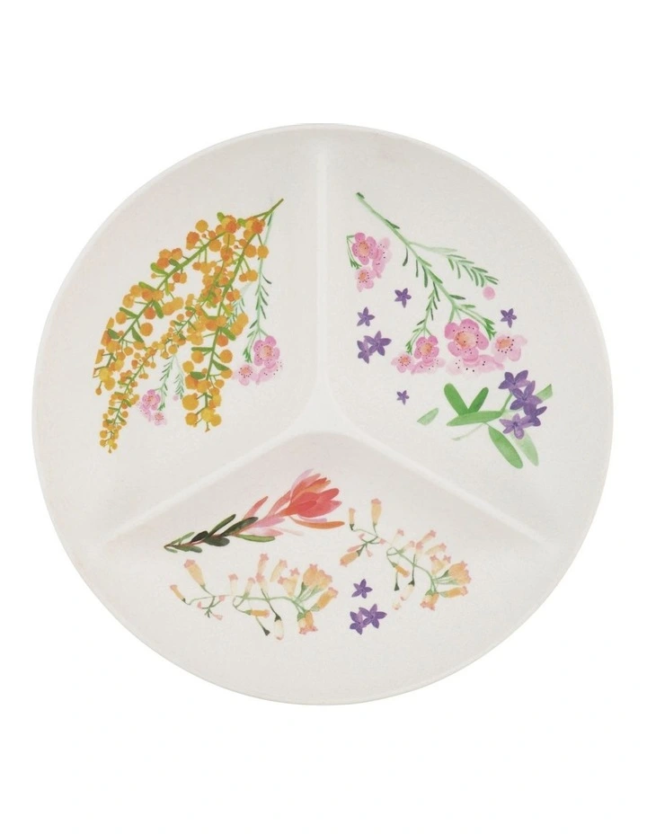 Wildflowers Bamboo Divided Platter 23cm in Multi