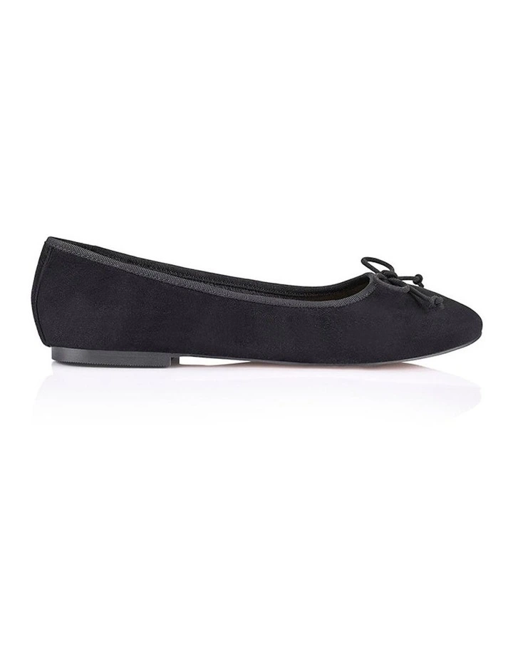 Suede Ballet Flats in Black