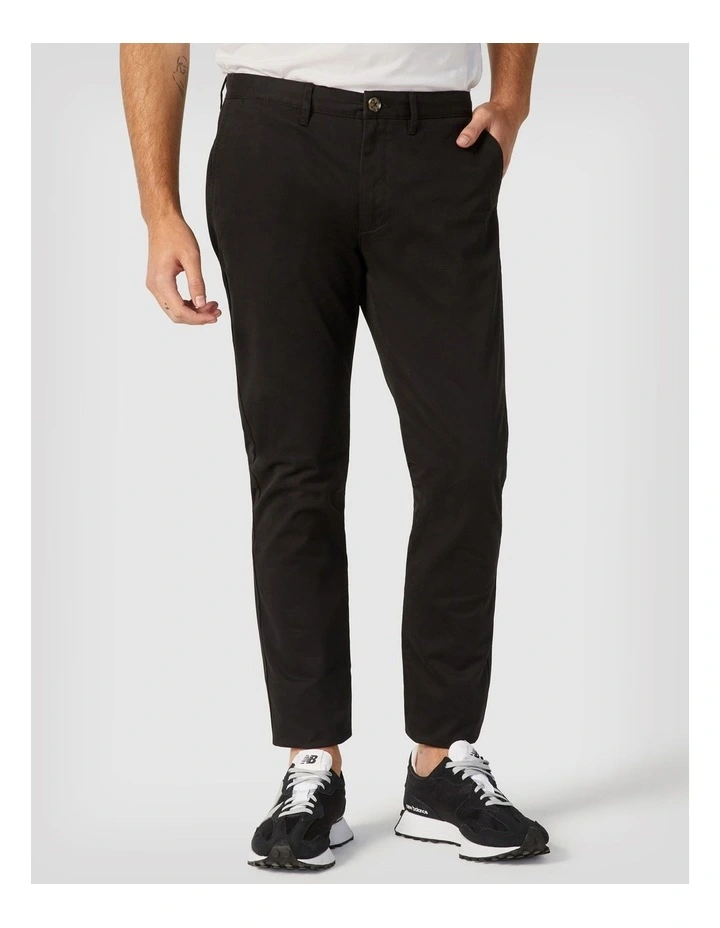Slim Stretch Cotton Chino in Black