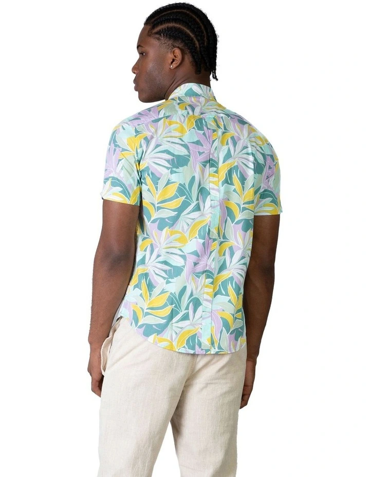 Lemon Leaves Short Sleeve Shirt in Mint