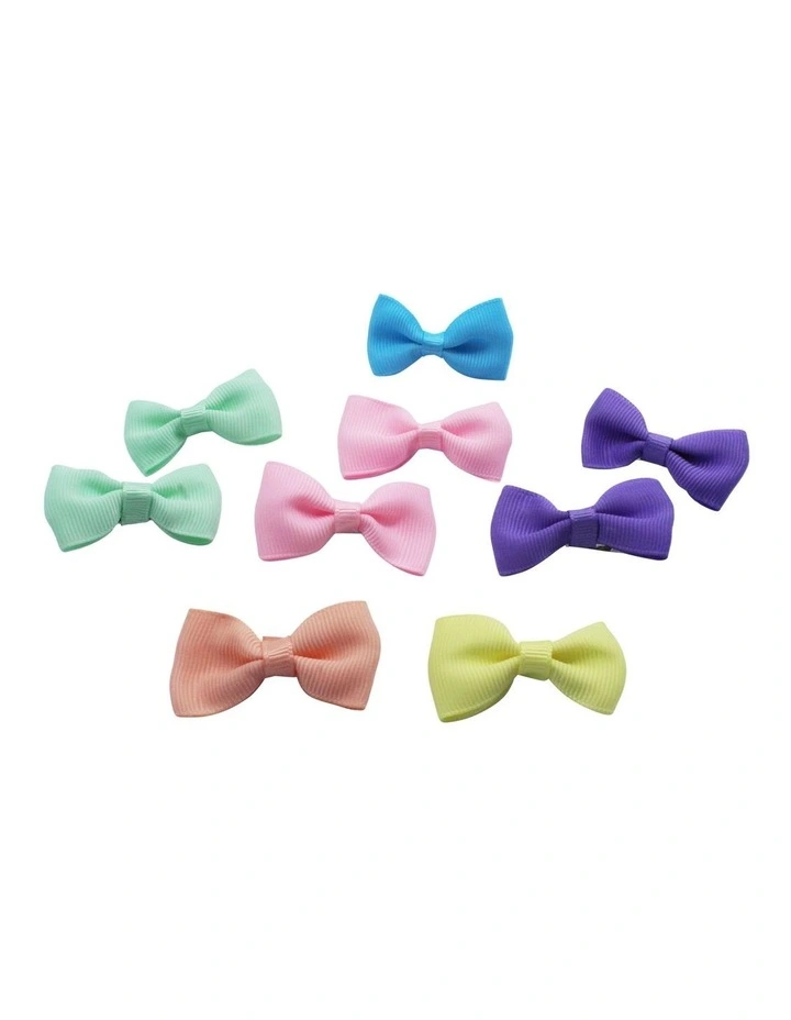Multi-Bow Wheel Hair Clip 9 Pack in Multi