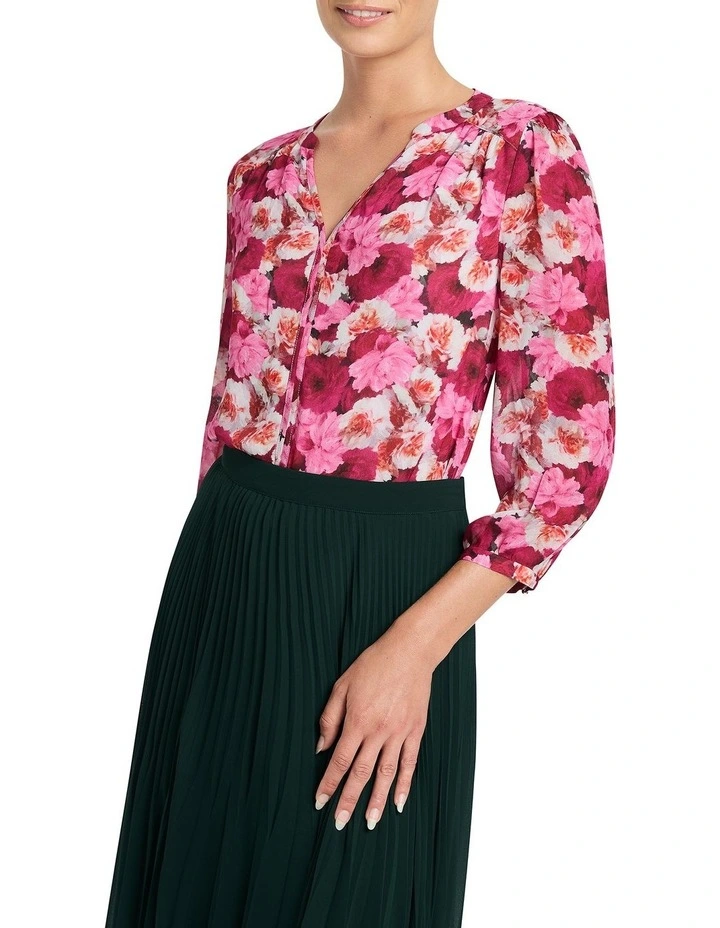 Azari Blouse in Pink Multi