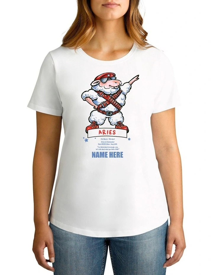 Women's Zodiac Aries Personalised Cotton T Shirt