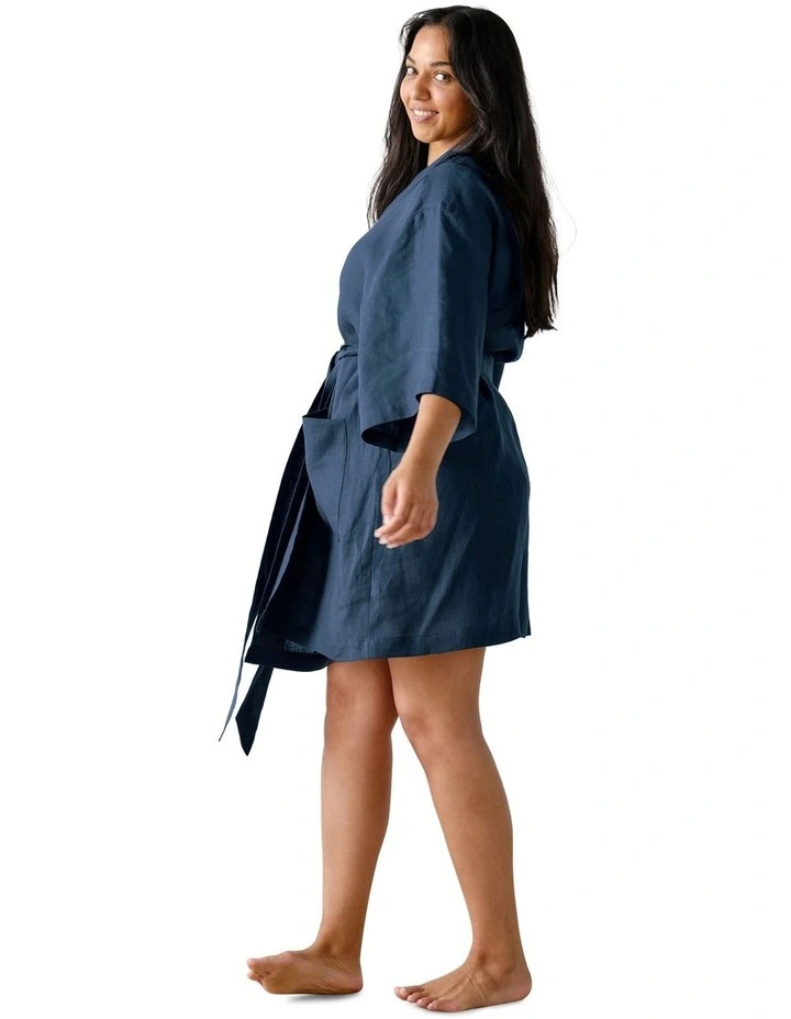 Nimes Short Robe in Navy