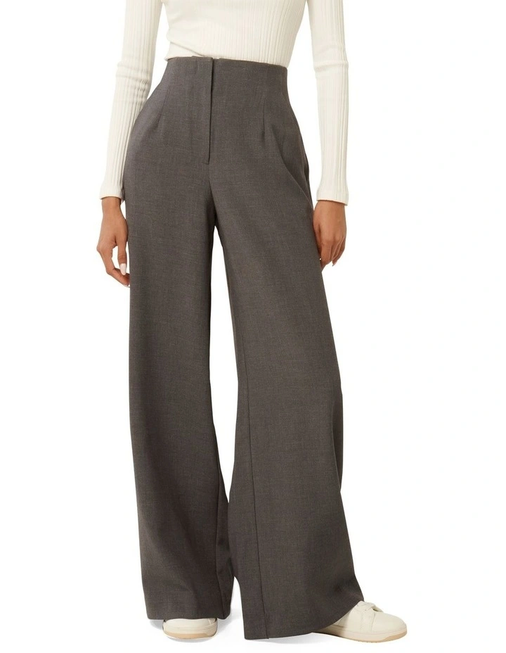 Freya Petite High Waist Wide Leg Pants in Grey