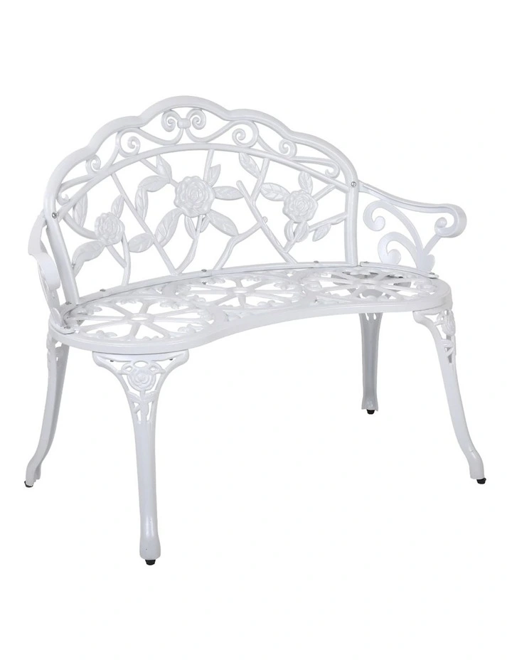 Outdoor Aluminium Garden Bench 100cm in White