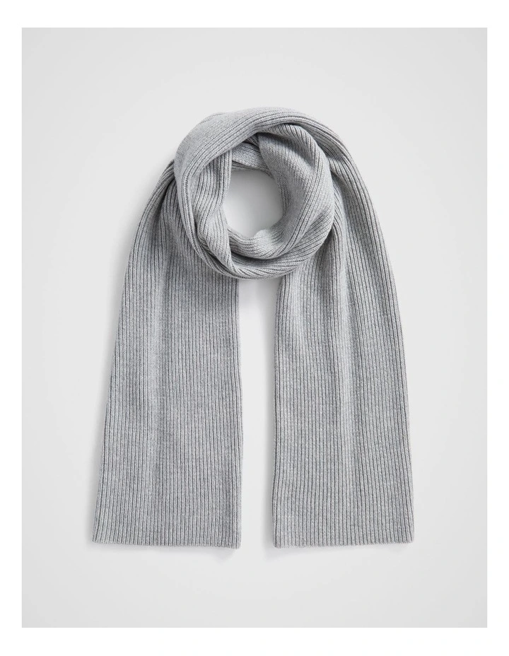 Rib Knit Scarf in Silver Marle