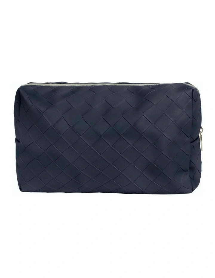 Woven Beauty Bag Large in Navy