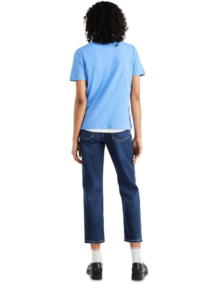 Regular Corp Logo Crew Neck Tee in Blue
