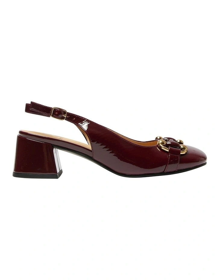 London Heeled Shoes in Wine Patent Leather