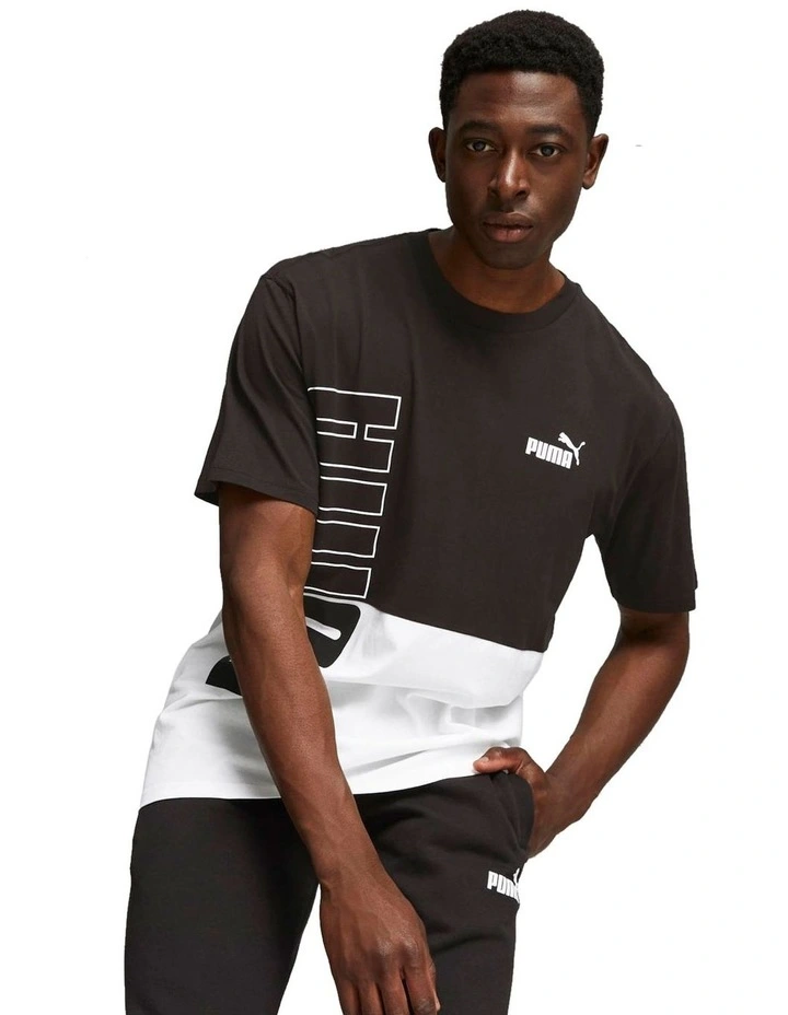 Power Colorblock T-shirt in Black/White