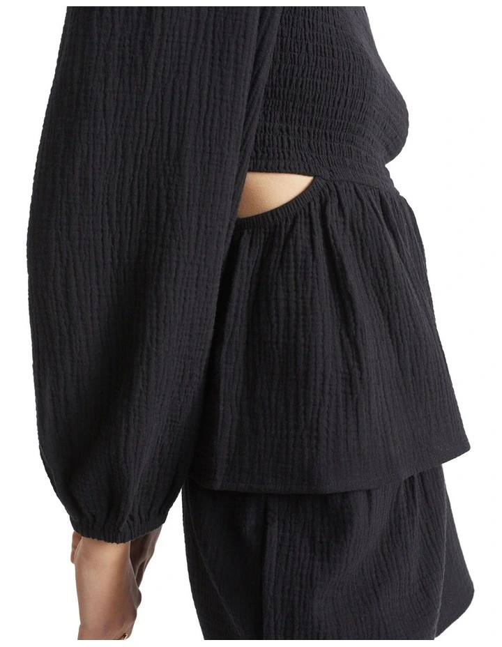 Cheesecloth Shirred Bodice Top