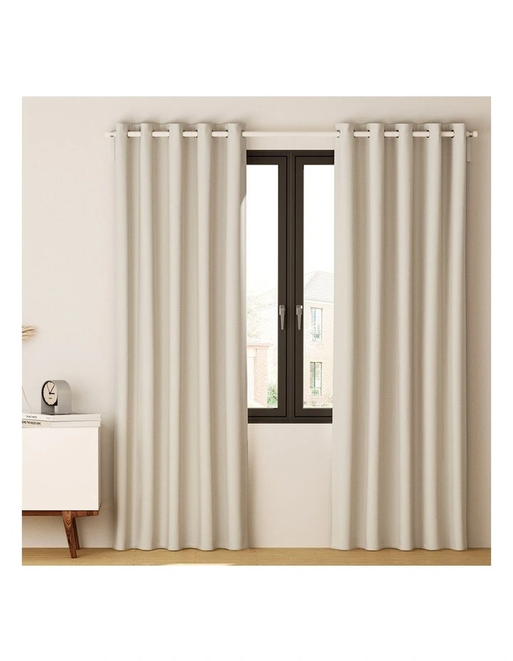 2X Blockout Curtain Eyelet in Beige