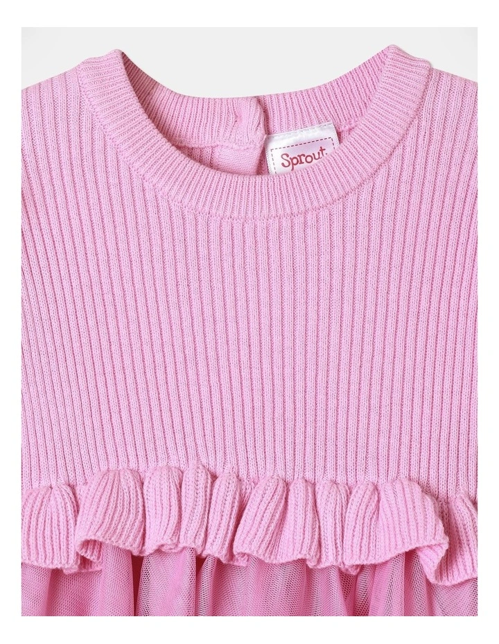 Evangaline Knit Tutu Dress in Pink