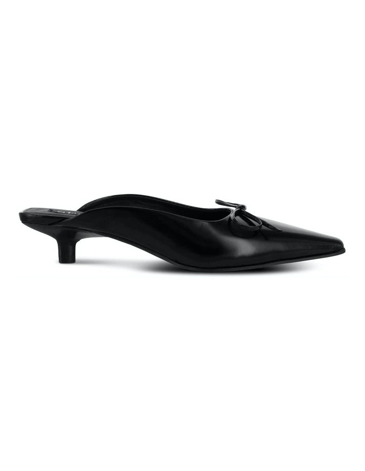 Fenton Kitten Heel Mules in Black